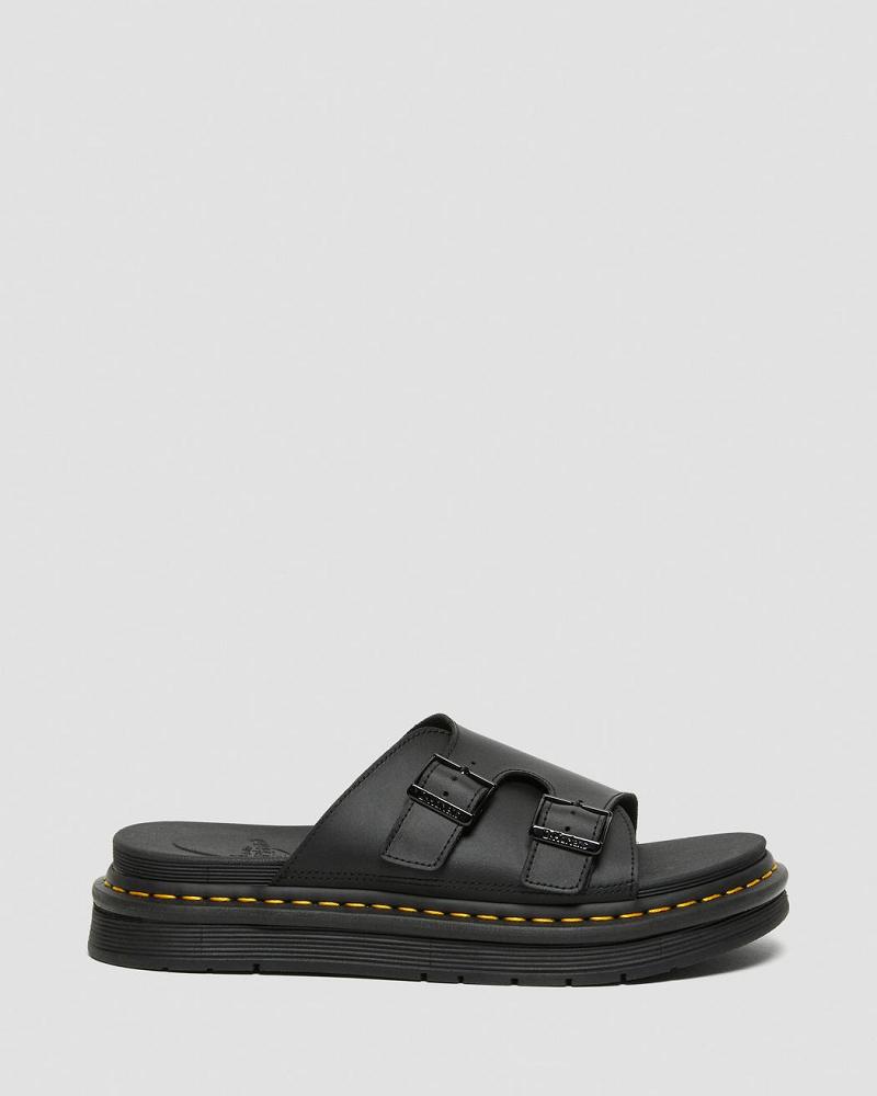 Sandalias Deslizantes Dr Martens Dax Men's Cuero Hombre Negros | MX 171BEX